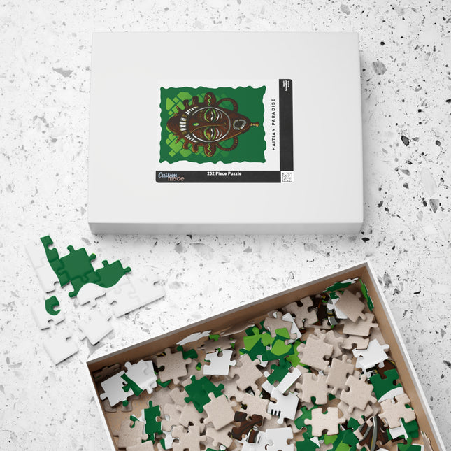 Haitian Paradise Ancestral Mask Heritage Puzzle Limited Afro-Haitian Art Series - CreoleSizzle