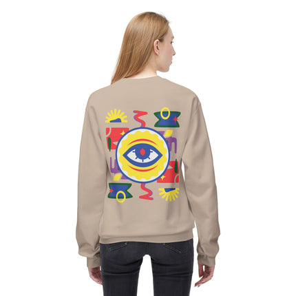 The Watchful Eye Spiritual Legacy Sweatshirt Afro-Haitian Heritage Series Unisex Midweight Fleece Crewneck