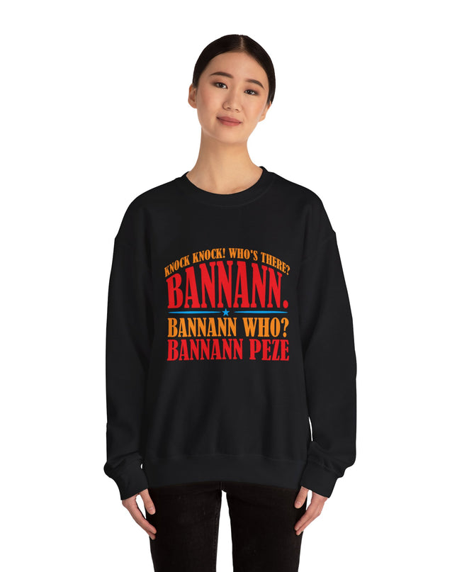 Bannann Peze Crewneck Sweatshirt  A Playful Nod to Haitian Humor and Flavor - CreoleSizzle