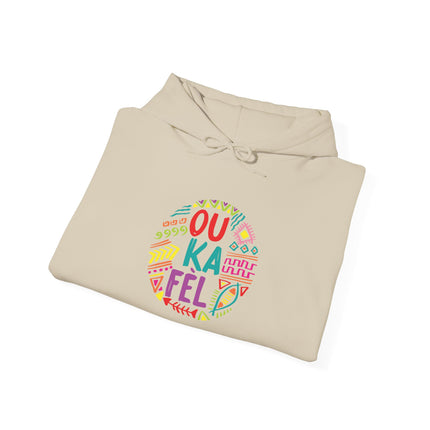 “Ou Ka Fè’l” Motivational Hoodie Unisex Heavy Blend™ Sweatshirt Haitian Creole Inspired Design Cozy Pullover for Daily Inspiration