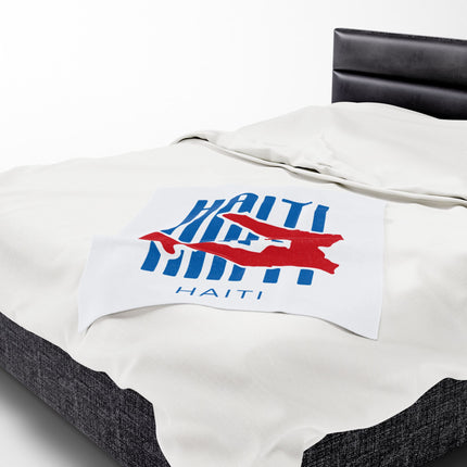 Haiti Identity Mark Velveteen Plush Blanket Modern Minimalist Diaspora Pride Design - CreoleSizzle