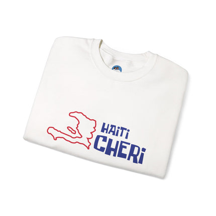 Haiti Chéri Tropical Island Nostalgia Sweatshirt Playful Heritage Design Unisex Cozy Crewneck Sweatshirt
