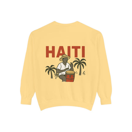 Roots of Haiti Cultural Heritage Sweatshirt Unisex Garment-Dyed Crewneck  Haitian Pride Apparel