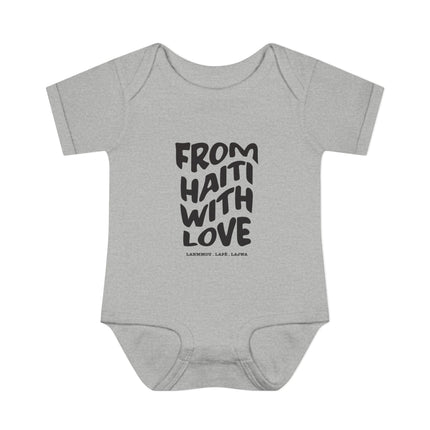 From Haiti With Love Infant Bodysuit Heritage Baby Apparel Premium Newborn Outfit Newborn Baby Clothing