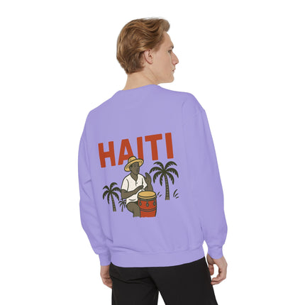 Roots of Haiti Cultural Heritage Sweatshirt Unisex Garment-Dyed Crewneck  Haitian Pride Apparel