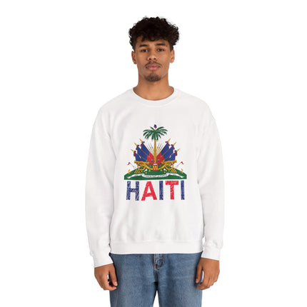 Ayiti Pride Crewneck Sweatshirt Haitian Flag & Kreyòl Design Cozy Unisex Heritage Pullover Sweatshirt