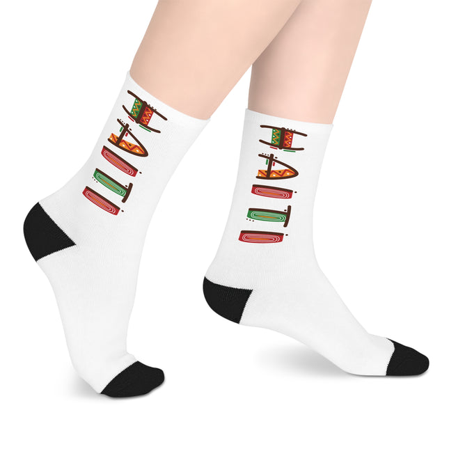 Haiti in Color Limited Heritage Mid Length Socks Artistic Creole Typography Edition