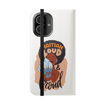 Haitian Loud and Proud Limited Heritage Edition Tee Flip Cases Stylish Phone Wallet Cultural Power Statement