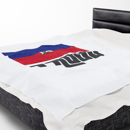 Haitian Flag Proud Premium Plush Blanket Bold Heritage Streetwear Inspired Design - CreoleSizzle