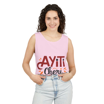 Ayiti Chéri Tank Top Haitian Heritage Unisex Summer Shirt Cultural Festival Wear Caribbean Pride Vacation Outfit