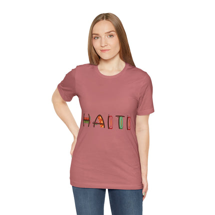 Lakou Vibes Vibrant Haiti Graphic Tee Cultural Pride Series Unisex Short Sleeve Casual Summer Outfit, Travel Souvenir