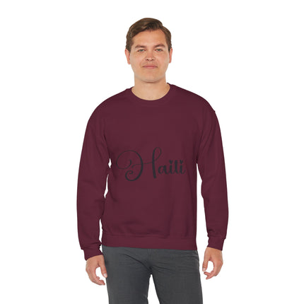 Haiti in Script Stylish Haiti Crewneck Sweatshirt Limited Artist Edition | Heritage Apparel