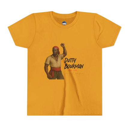 Dutty Boukman Youth Tee Haitian Revolution Tribute Inspirational Kids T-Shirt Black History Apparel