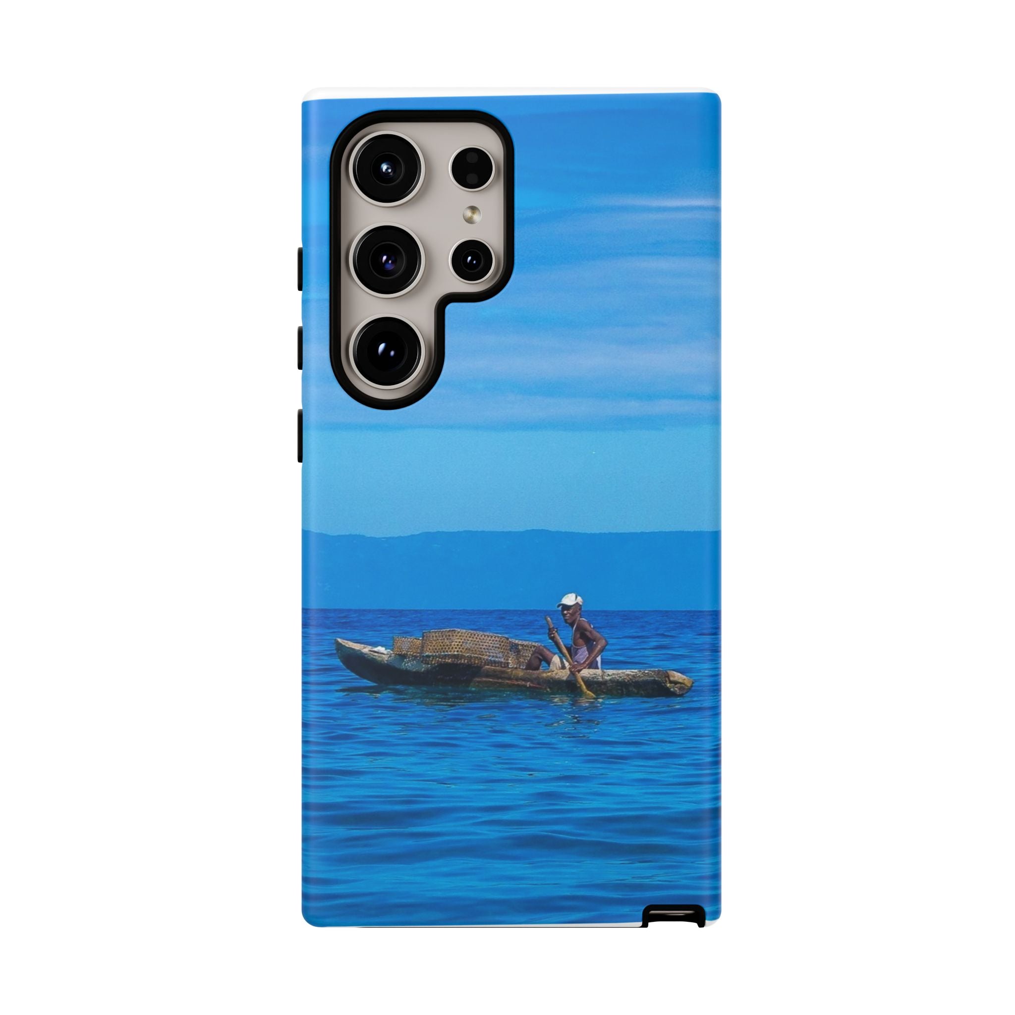 Haitian Fisherman Phone Case – Coastal Art Design – Durable, Stylish Caribbean Inspired Case