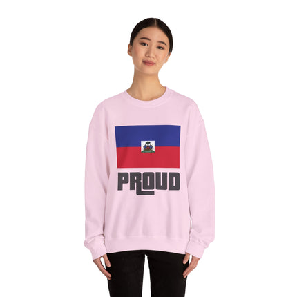 Proud Haitian Heritage Flag Sweatshirt Cultural Pride Series Unisex Premium Crewneck Proud Haitian Sweatshirt