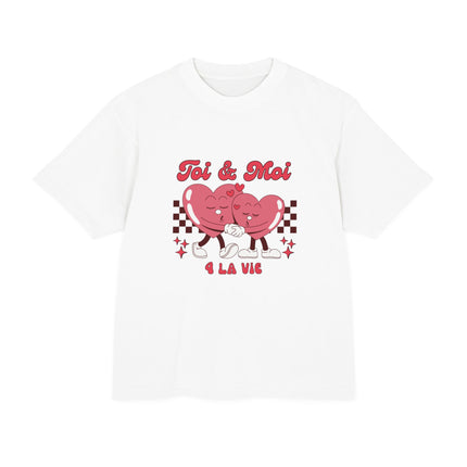 Toi & Moi 4 La Vie – Haitian Valentine's Day T-Shirt | Romantic Valentines Gift Idea Unisex Urban Heavy Tee - CreoleSizzle