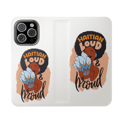 Haitian Loud and Proud Limited Heritage Edition Tee Flip Cases Stylish Phone Wallet Cultural Power Statement