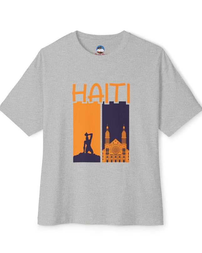 Faith & Resistance — Haiti Oversized Graphic Tee | Marron + Cathedral Design, Revolutionary Heritage Shirt, Unisex Boxy Top