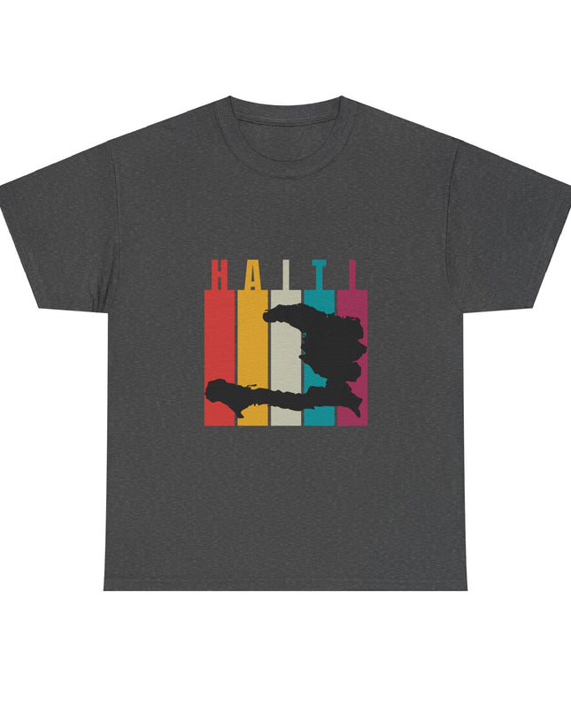 Retro Haiti Map T-Shirt Celebrate Haitian Culture Vibrant Vintage Design Unisex Heavy Cotton Tee - CreoleSizzle