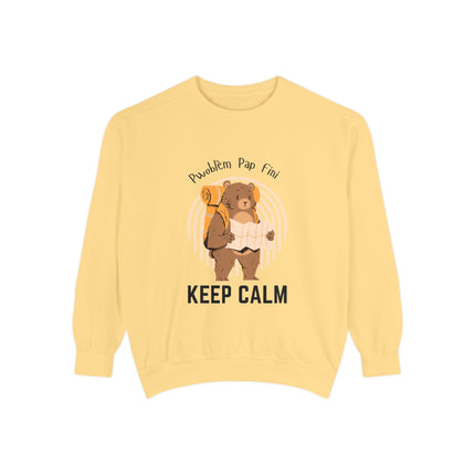 Pwoblem Pap Fini Keep Calm Sweatshirt – Haitian Creole Inspirational Sweater – Unisex Relaxed Fit Fleece - CreoleSizzle
