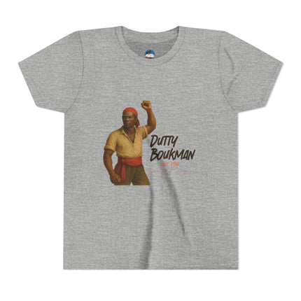 Dutty Boukman Youth Tee Haitian Revolution Tribute Inspirational Kids T-Shirt Black History Apparel