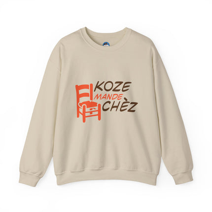 Kozi Madchèz “Grab a Chair” Creole Sweatshirt Playful Haitian Saying Unisex Cozy Crewneck