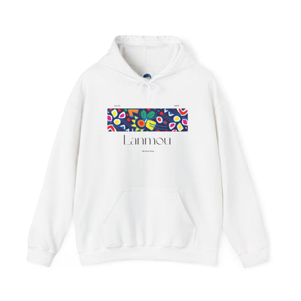 Lanmou Floral Hoodie Haitian Love-Inspired Streetwear Unisex Heavy Blend Hoodie Cozy & Artistic Casual Wear