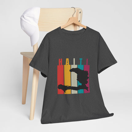 Retro Haiti Map T-Shirt Celebrate Haitian Culture Vibrant Vintage Design Unisex Heavy Cotton Tee - CreoleSizzle