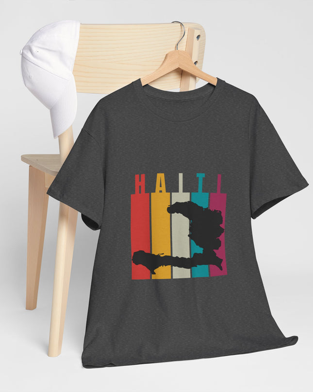 Retro Haiti Map T-Shirt Celebrate Haitian Culture Vibrant Vintage Design Unisex Heavy Cotton Tee - CreoleSizzle