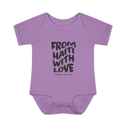 From Haiti With Love Infant Bodysuit Heritage Baby Apparel Premium Newborn Outfit Newborn Baby Clothing