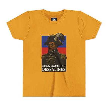 Jean-Jacques Dessalines Youth T-Shirt Haitian Independence Graphic Tee Black History Kids Apparel Cultural Heritage Gift