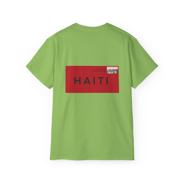 Stamped in Heritage Haitian Pride Graphic Tee Diaspora Connection Series Unisex Ultra Cotton T-Shirt Haitian Street Vibes Graphic on Back