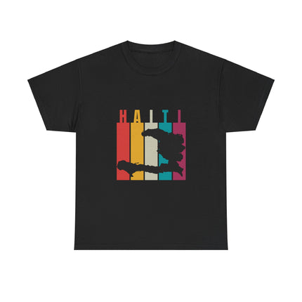 Retro Haiti Map T-Shirt Celebrate Haitian Culture Vibrant Vintage Design Unisex Heavy Cotton Tee - CreoleSizzle