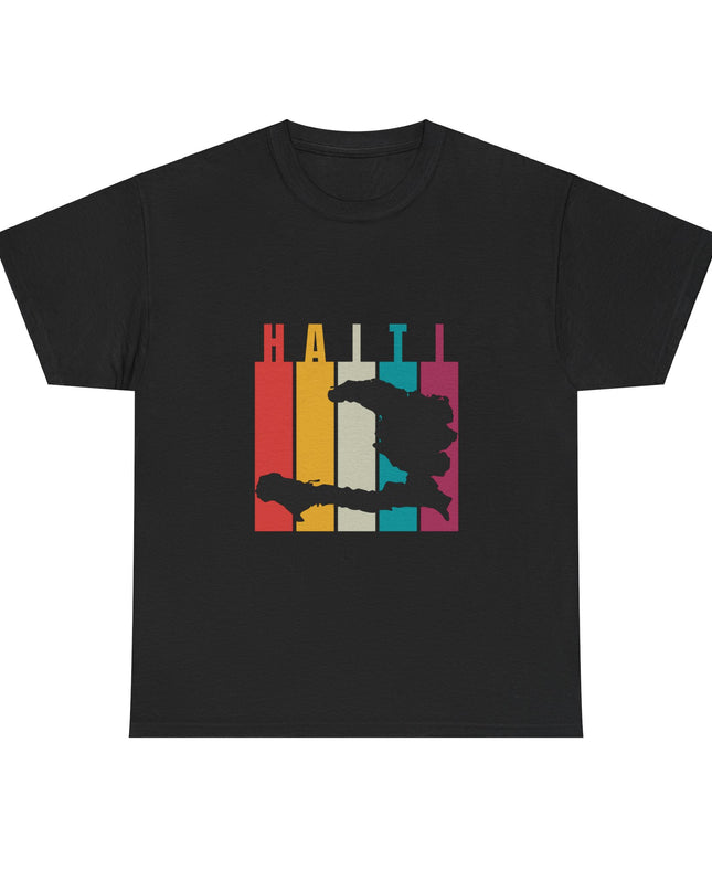 Retro Haiti Map T-Shirt Celebrate Haitian Culture Vibrant Vintage Design Unisex Heavy Cotton Tee - CreoleSizzle