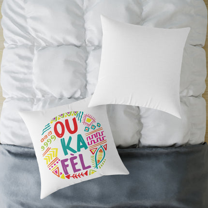 Ou Ka Fè’l Motivational Creole Pillow Haitian Affirmation Art Bright Diaspora Design - CreoleSizzle