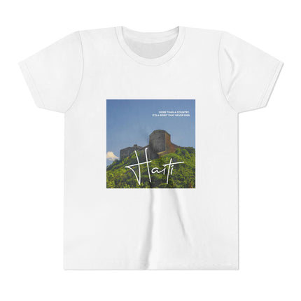 Citadelle Laferrière Youth Tee Haitian Heritage T-Shirt Kids’ Short Sleeve Adventure Shirt Symbol of Resilience & Cultural Pride