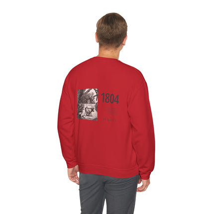1804 Memory Capsule Haitian Independence Crewneck Heritage Reflection Series Unisex Premium Sweatshirt Haitian Street Vibes Graphic on Back