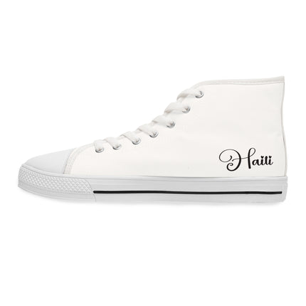 Haiti Calligraphy Limited Heritage Womens High Top Sneakers Minimalist Script Edition