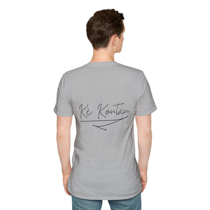 Kè Kontan Happy Heart Minimalist T-Shirt Creole Joy Collection Unisex Softstyle Tee