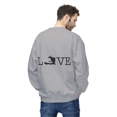 Island Love Haitian Pride Graphic Sweatshirt Unisex Midweight Fleece Afro-Caribbean Lifestyle Crewneck