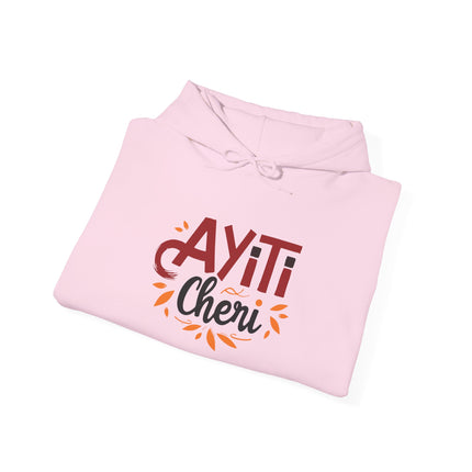 Ayiti Chéri Hoodie Haitian Pride Hooded Sweatshirt, Unisex Cozy Pullover with Cultural Typography, Heritage & Carnival-Inspired Apparel