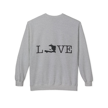 Island Love Haitian Pride Graphic Sweatshirt Unisex Midweight Fleece Afro-Caribbean Lifestyle Crewneck