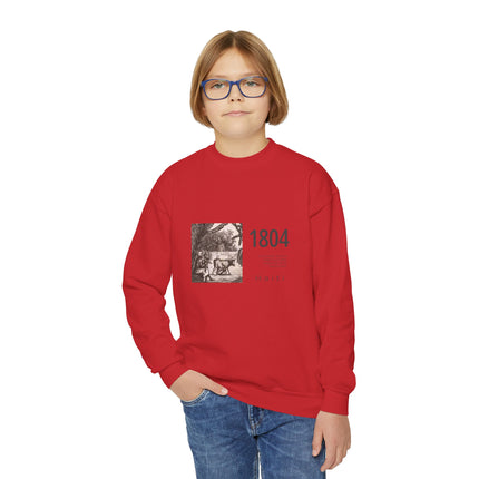 The Revolutionary Spirit Vintage 1804 Youth Sweatshirt Haitian Heritage Series Youth Premium Crewneck