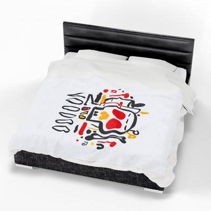 Haitian Vodou Heritage Plush Blanket Bold Afro-Spiritual Art and Cultural Symbolism - CreoleSizzle