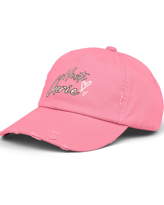 Haiti Cherie Distressed Cotton Hat – Celebrate Haitian Pride in Style - CreoleSizzle