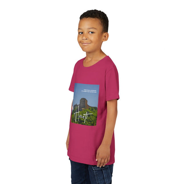 Citadelle Laferrière Youth Tee Haitian Heritage T-Shirt Kids’ Short Sleeve Adventure Shirt Symbol of Resilience & Cultural Pride