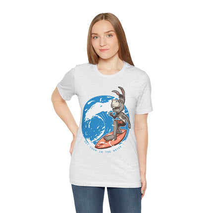 Playful surfing donkey character with tropical personality Bold ocean wave artwork with bright beach energy Funny open ended phrase that creates conversation Perfect for beach lovers, vacation outfits...