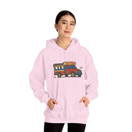 Urban Roads Haitian Tap-Tap Street Energy Hoodie Caribbean Culture Series Unisex Heavy Blend Sweatshirt Retro Van Hoodie