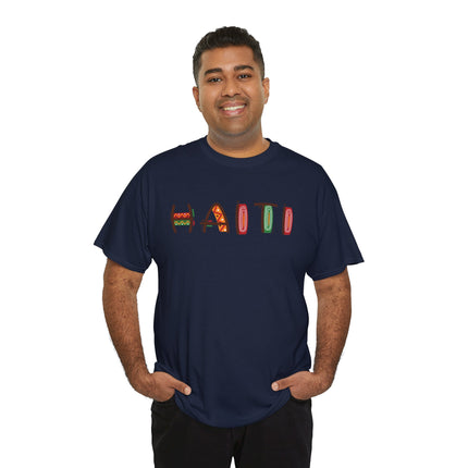 Haiti in Color Limited Heritage Drop Tee Artistic Creole Typography - CreoleSizzle
