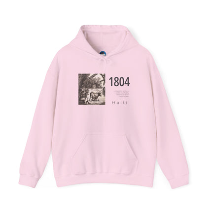 1804 Independence Heritage Hoodie Haiti History & Freedom Tribute Vintage Sketch Unisex Casual Hoodie